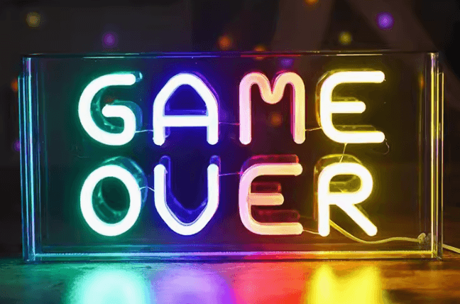 GAME OVER 彩色霓紅燈箱