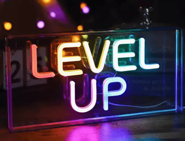 LEVEL UP 彩色霓虹燈箱