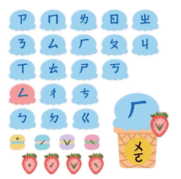 冰淇淋ㄅㄆㄇ 兒童教具 注音符號卡